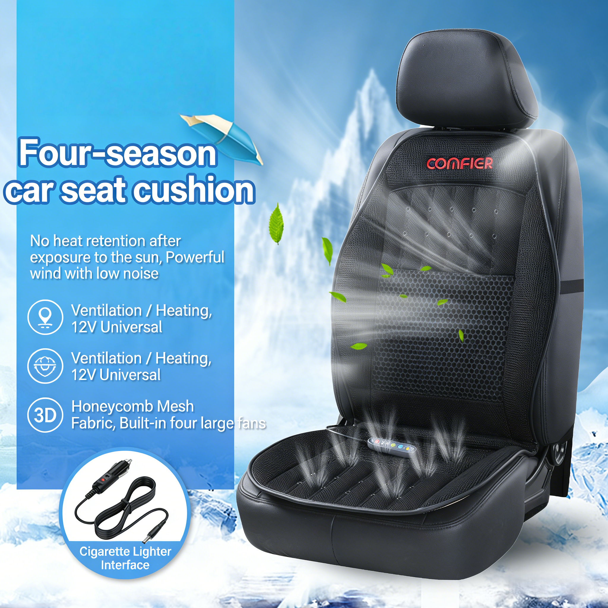 Ventilated Ice-Silk Car Seat Covers 5-Seater/7-Seater Full Vehicle Coverage Breathable & Sweat-Free Stay Cool Even in Direct Sunlight Easy Installation